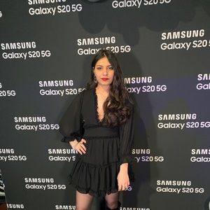 Mini with half backless black dress